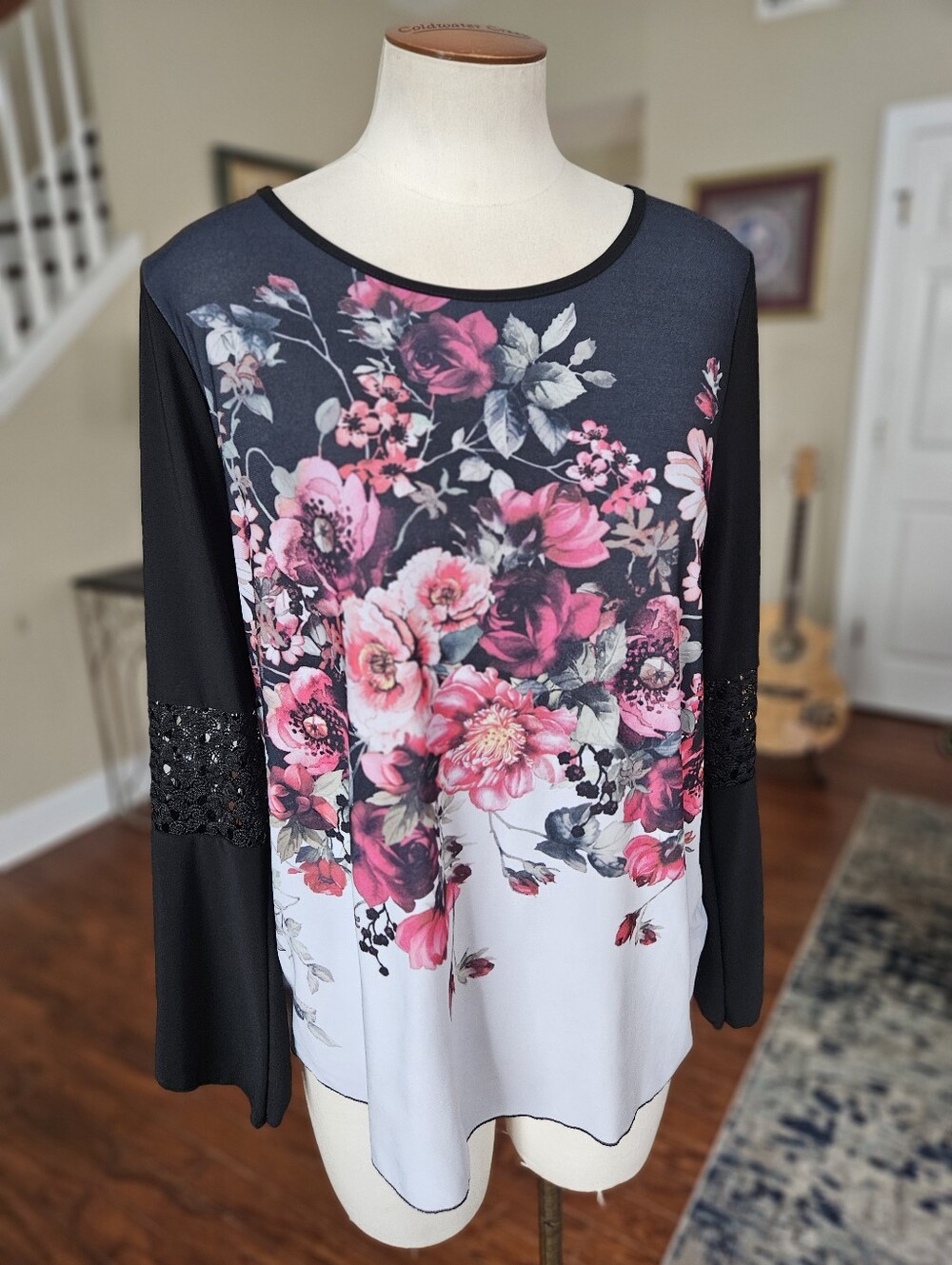 Brittany Black Floral Top Medium